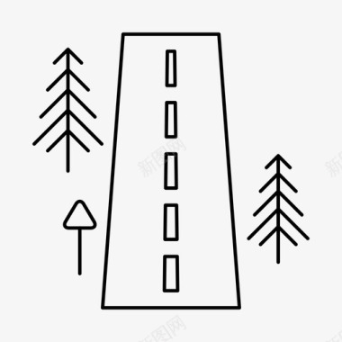 道路汽车森林图标图标