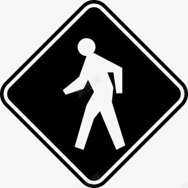 人行横道标志黑色路标图标图标