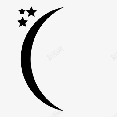 天空白云月牙夜水手图标图标