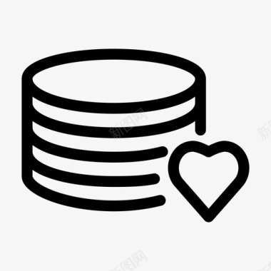 最喜欢的硬币心喜欢图标图标