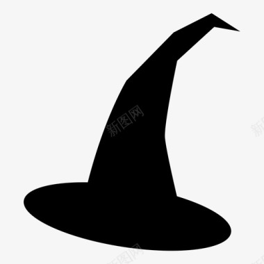 女巫帽扫帚邪恶图标图标