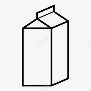 牛奶盒奶制品食品包装图标图标