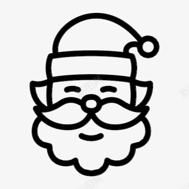 圣诞公公的胡子圣诞老人胡子圣诞图标图标