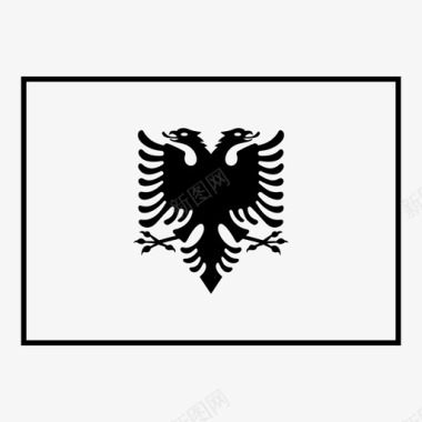 阿尔巴尼亚国旗双鹰欧洲图标图标