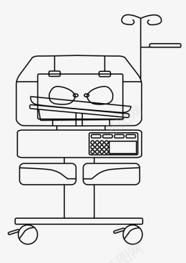 新生女婴孵化器分娩设备图标图标