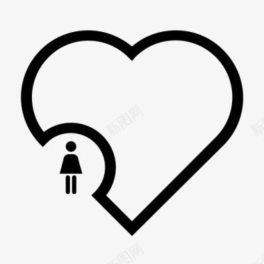 红衣女性女性心脏女孩女士图标图标
