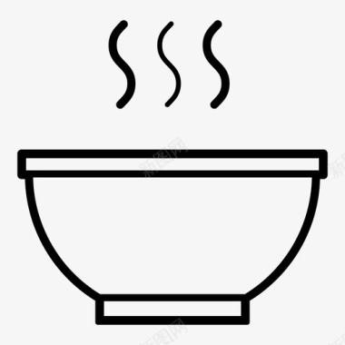 食物烟雾汤碗食物图标图标