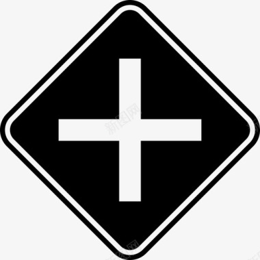 十字路口标志t形交叉口图标图标