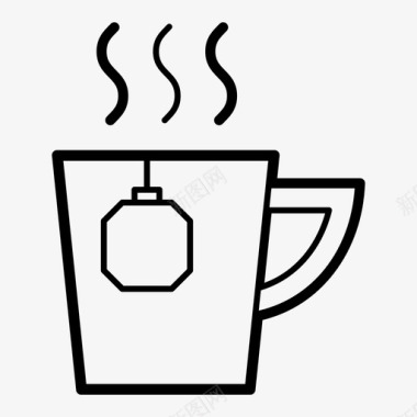 薄荷叶子茶杯子饮料图标图标