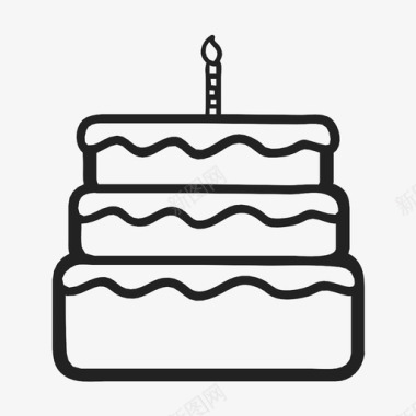 生日蛋糕周年纪念糕点图标图标