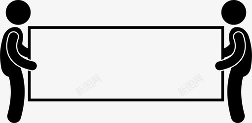 人员倍增招牌广告搬运图标图标