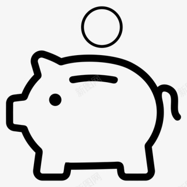 小猪银行硬币存款图标图标