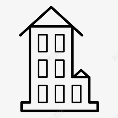 住宅房子建筑物办公楼办公综合楼图标图标