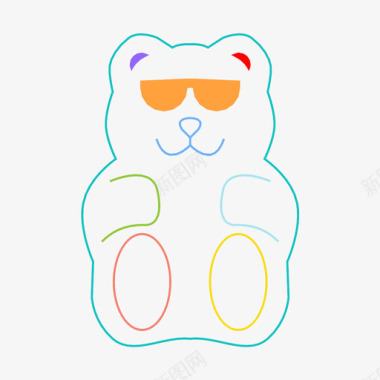 熊酷熊眼镜图标图标