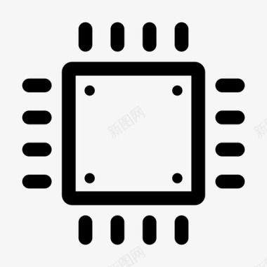 AI芯片微芯片计算机芯片微处理器图标图标