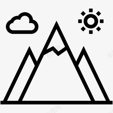 夏季旅游山山站景观图标图标