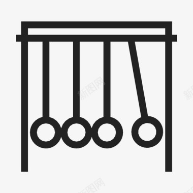 球体牛顿摇篮物理科学图标图标