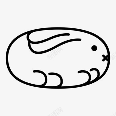 兔子动物椭圆形图标图标