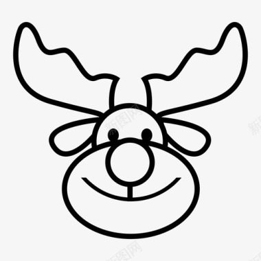 鹿圣诞节雪橇图标图标