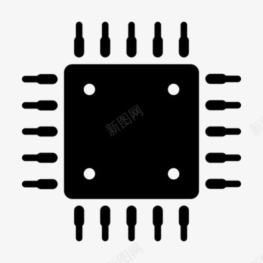 石油处理微芯片计算机芯片微处理器图标图标