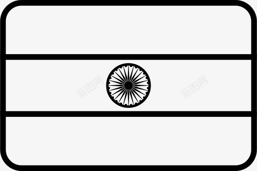 矩形印度亚洲国家图标图标