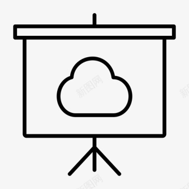 云彩投影屏大屏幕讲解员图标图标