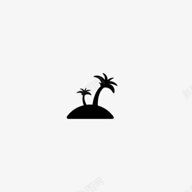 岛棕榈树大海图标图标