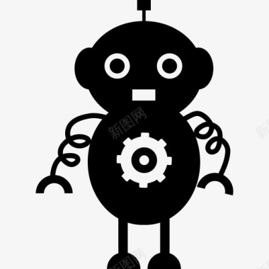 圆形机器人与螺旋手臂工具和器具机器人图标图标