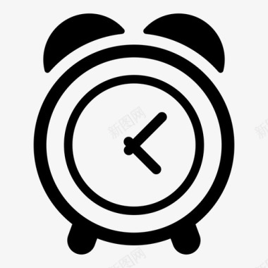 金属闹钟闹钟模拟时钟时间图标图标