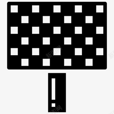 太阳能电池板生态与环境固体图标图标