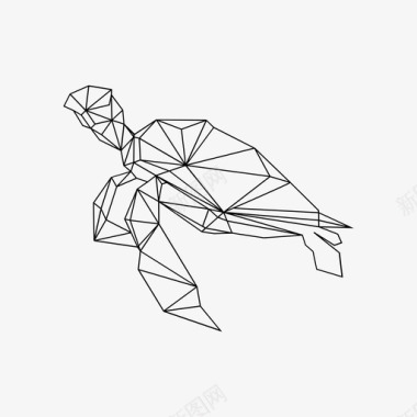折纸海龟动物艺术图标图标