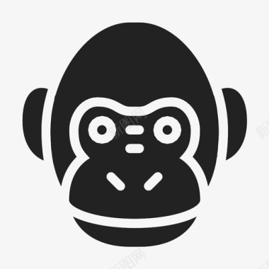黑猴子猴子猿黑猩猩图标图标