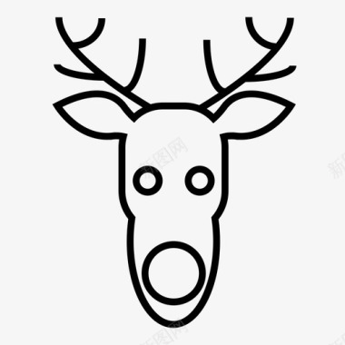 鹿圣诞节雪橇图标图标