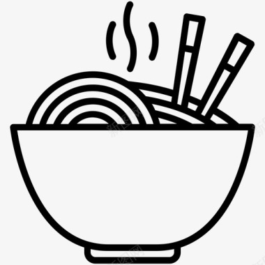 面条亚洲厨房筷子图标图标
