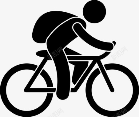 骑自行车的背包客自行车假日图标图标