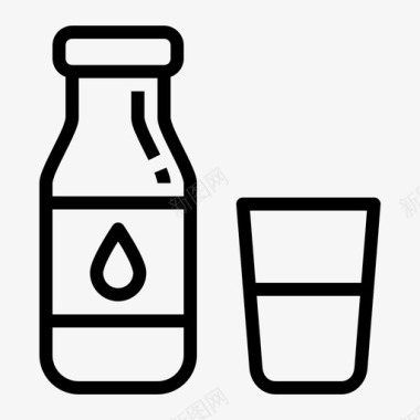 牛奶瓶子杯子图标图标