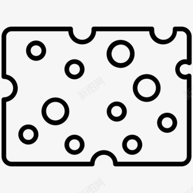 免抠搓澡海绵奶酪食物海绵图标图标