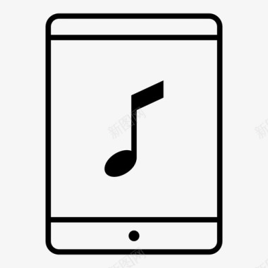 彩绘音符平板电脑音乐音频音乐音乐播放图标图标