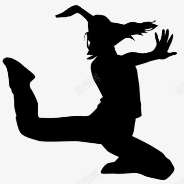 跳舞的女孩跳舞飞翔图标图标