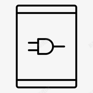 手拿平板电脑矢量平板电脑插头连接器电气插头图标图标