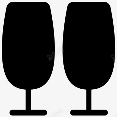 两杯酒精香槟图标图标