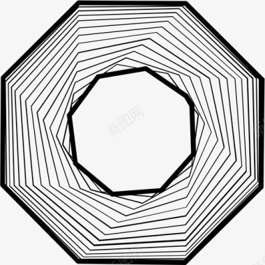 八角形吉洛切圆形框架图标图标