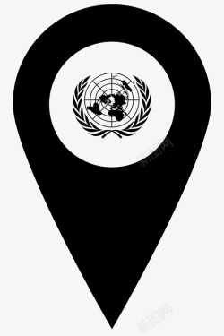世卫组织联合国旗帜地图标记高清图片
