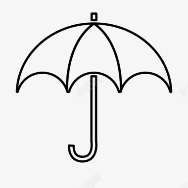 浅蓝色雨伞雨伞雨暴风雨图标图标