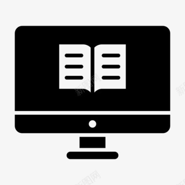 书籍显示器电脑屏幕显示器桌面图标图标