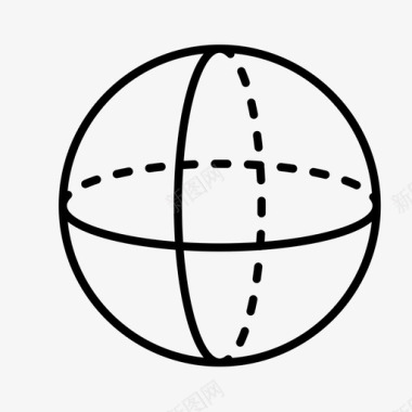 三维球体三维三维形状图标图标