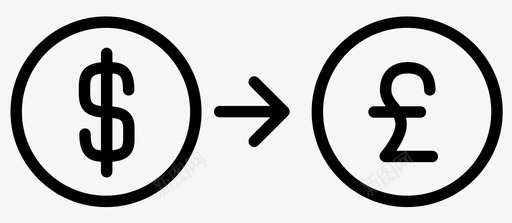 火焰美元图标美元兑英镑现金英镑图标图标