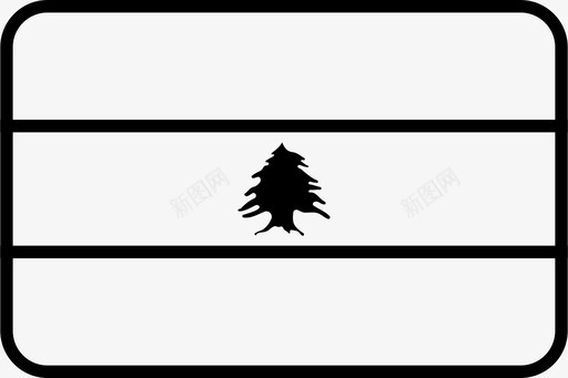 矩形黎巴嫩亚洲国家图标图标