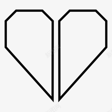 破碎的心分裂的心心的两半图标图标