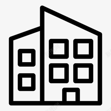 酒店大厦办公楼公寓楼大厦图标图标